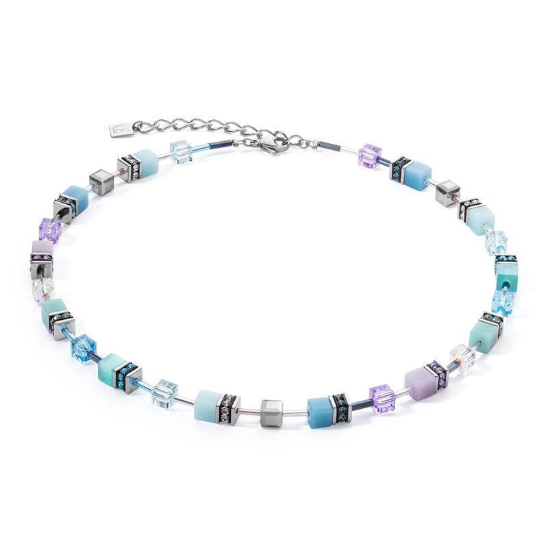 Coeur de Lion GeoCUBE® Necklace Aqua Lilac image number 0